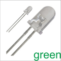 Led 5mm 60 μοιρών πράσινο clear