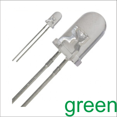 Led 5mm 60 μοιρών πράσινο clear