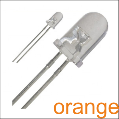 Led 5mm 60 μοιρων πορτοκαλί clear